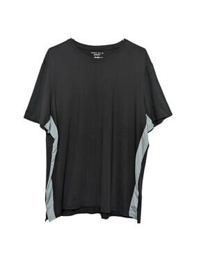 Perry Ellis Sport Men's XL Black T-Shirt, Gray Panels, Soft, Stretchy
